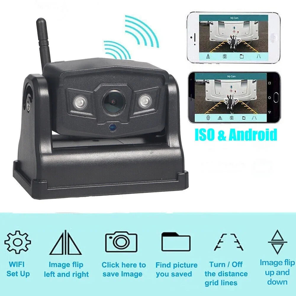 Camera, JahyShow View, Reliable Wireless WiFi 9600mAh Backup Front/Rear Battery Magnetic for