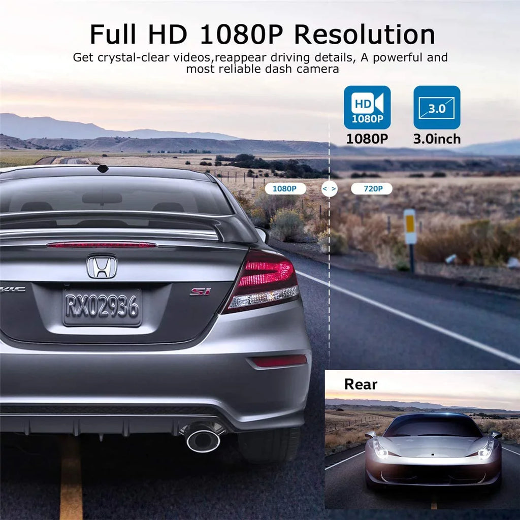 Car 1080P Camera G-Sensor ORSKEY Video Camera in Night 170 LCD Cars Cam Recorder Vision with Dashcam Wide DVR Full WDR Car HD Dashboard Display for Dash Angle 3.0"