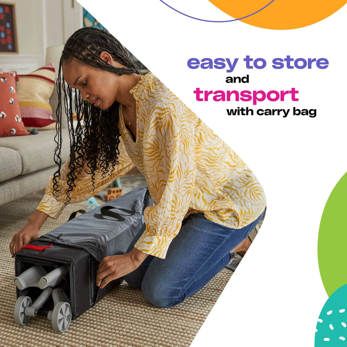 with Cosco Baby Noir Play Portable Dot Funsport Kids Yard Carry Compact Bag,
