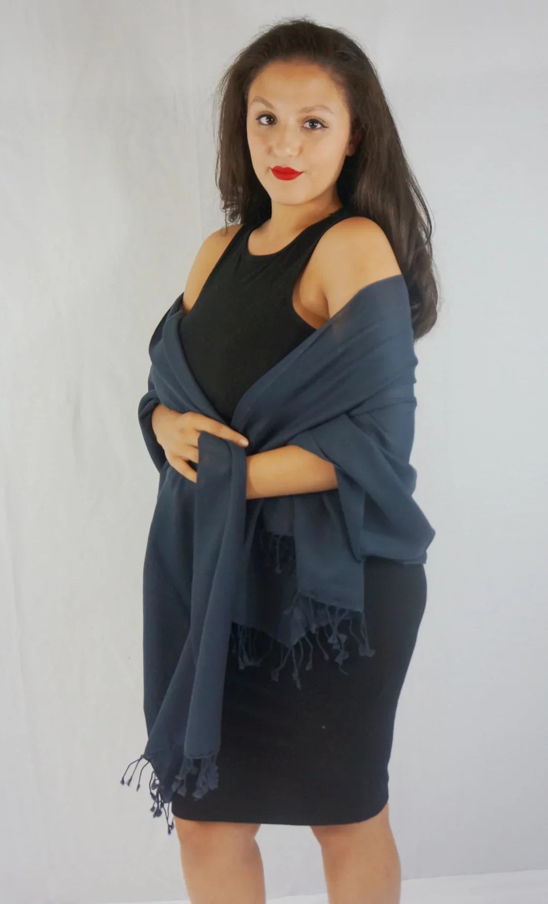 (Dark Shawl/Shawls/Scarf/Scarves/Wrap/Stole/Muffler/Cape/Ruana/Blanket/Throw/Pashmina Charcoal Scarf/Wool/Silk Shawl/Cashmere Shawl) Regular
