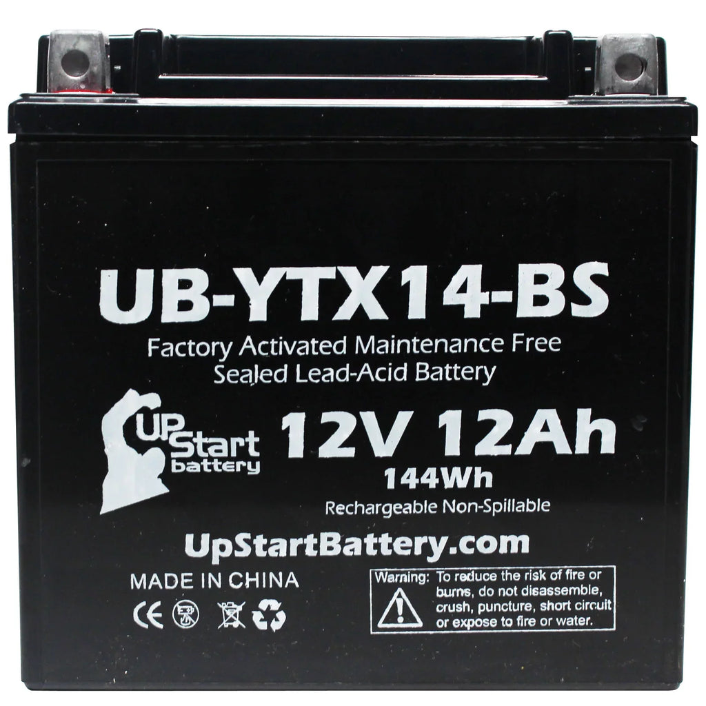 4-Pack 12AH, Free, UB-YTX14-BS Activated, Battery GS 2012 Maintenance F800ST, 12V, - Replacement CC for Motorcycle Battery UpStart 800 Factory