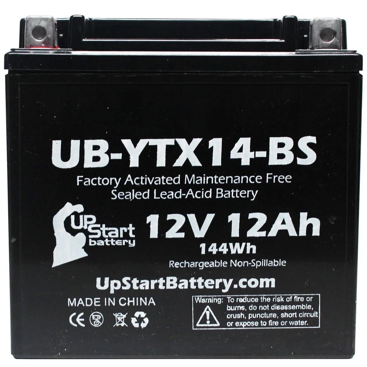 4-Pack 12AH, Free, UB-YTX14-BS Activated, Battery GS 2012 Maintenance F800ST, 12V, - Replacement CC for Motorcycle Battery UpStart 800 Factory
