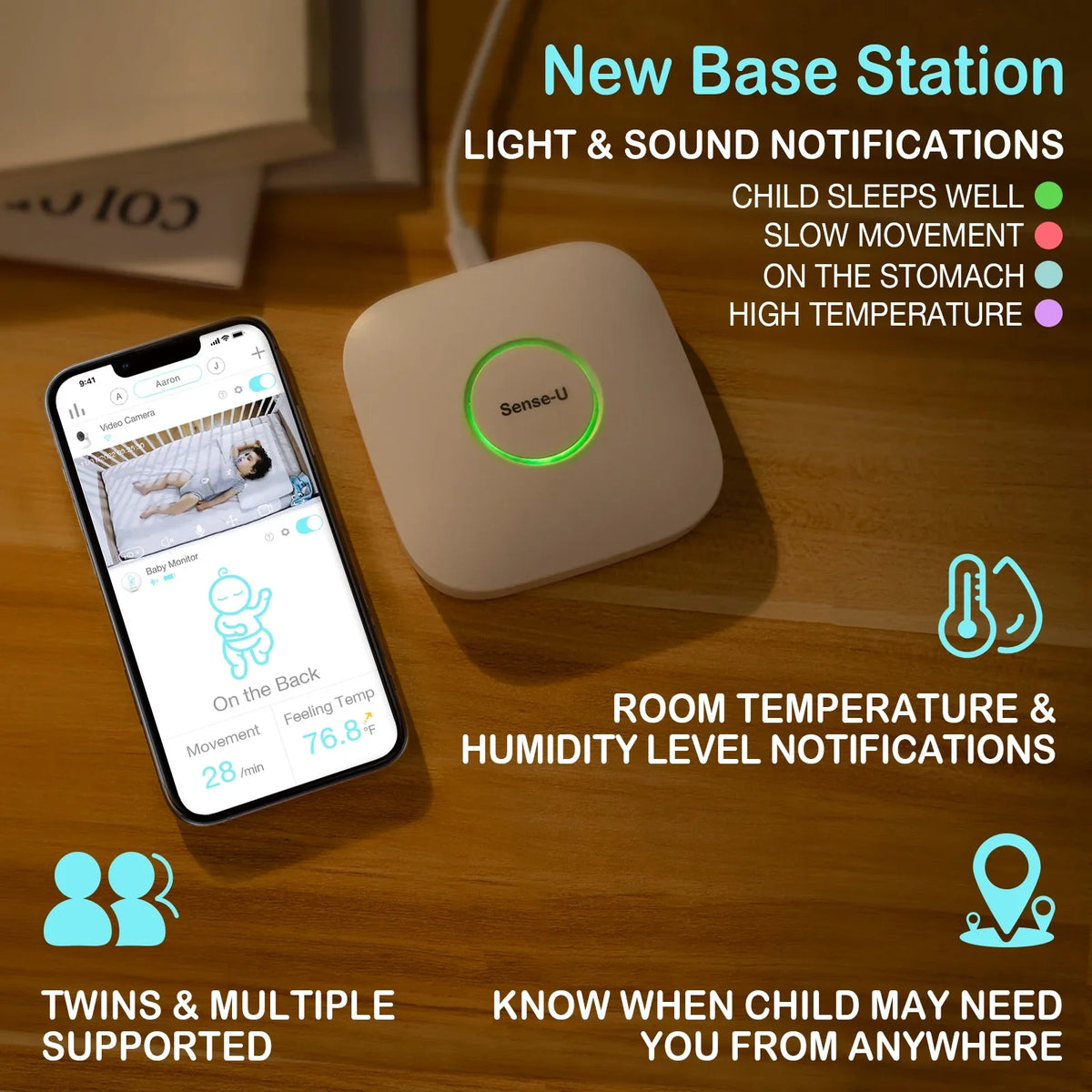 Smart High/Low with Audio, Baby Sense-U Monitor Motion, Video Vision, Temperatures, 2-Way Monitor Abdominal Range Night Movement, You Detected 3+Camera, Baby No That Notifies Long for Rollover, Talk,