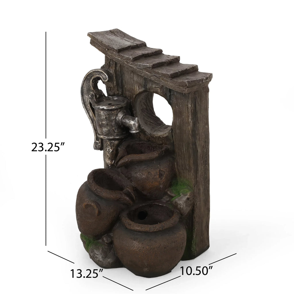 3 Haralson Gray Fountain, Brown Tier and exterior Jar