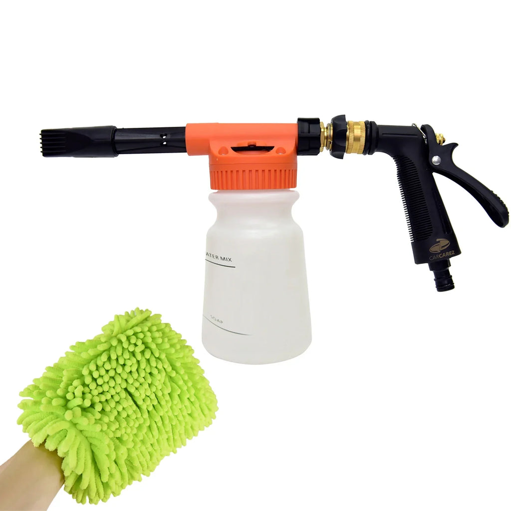 Carcarez Wash Foam Microfiber Mitt Chenille Scratch-Free Car Wash Gun with Premium