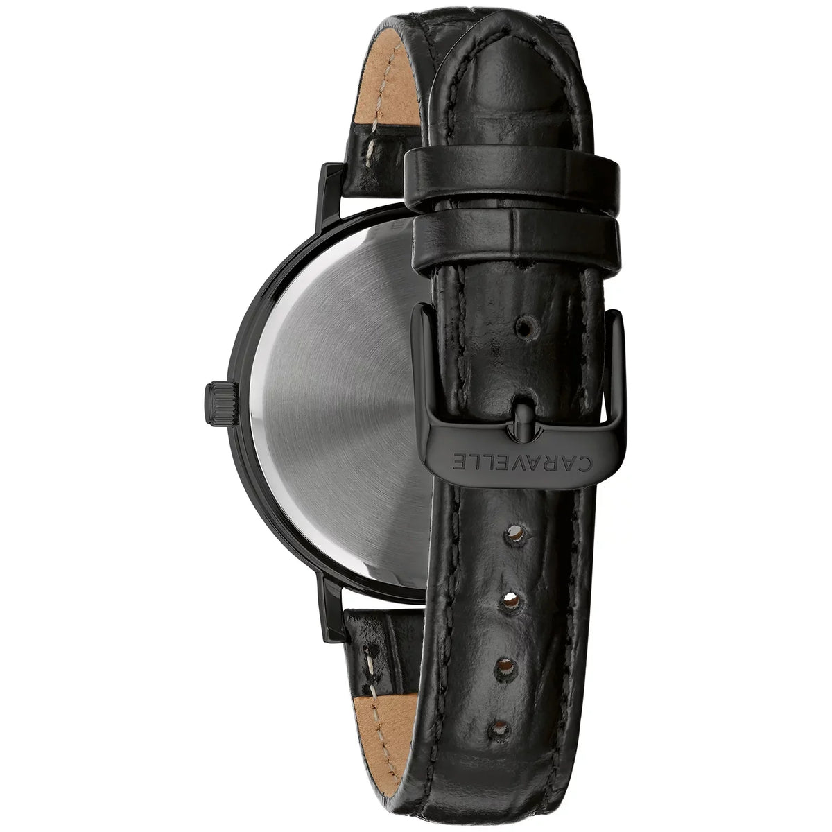 Leather 45A148 Bulova by Watch Strap Men's Black Caravelle