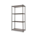 x Wire x Industrial 36w Certified NSF 18d Black Shelving 72h, Kit 4-Shelf