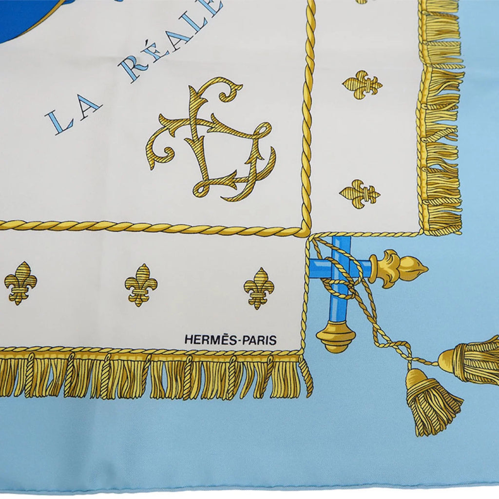 New) (Like Hermes Blue Scarf Light Silk Pre-Owned