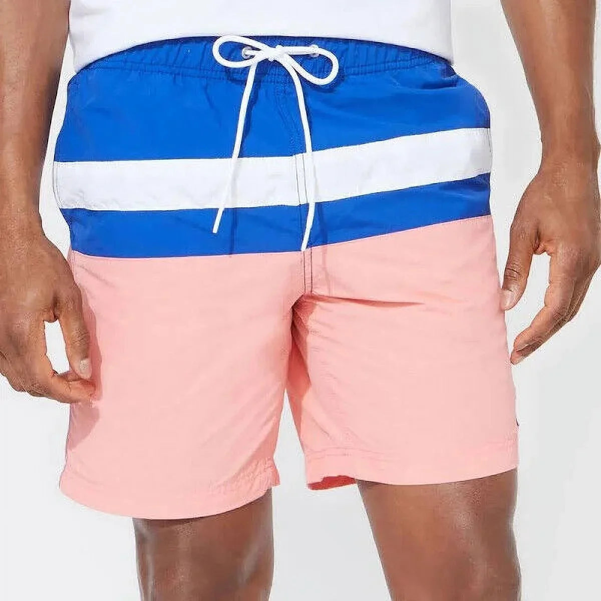 Pale Trunks Nautica Men's Colorblocked 8" Coral-2XL in Swim T01131