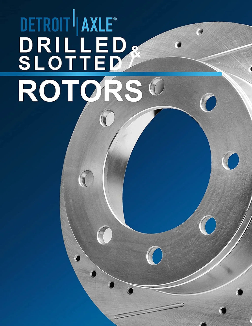 Lugs - 1999 2003 Kit Ceramic Replacement Detroit Brake Duty Super 2004 Drilled 8 2001 Pads Excursion Rear & Rotors 99-04 F-350 Axle Brake 2000 Brakes 2002 for Slotted F-250