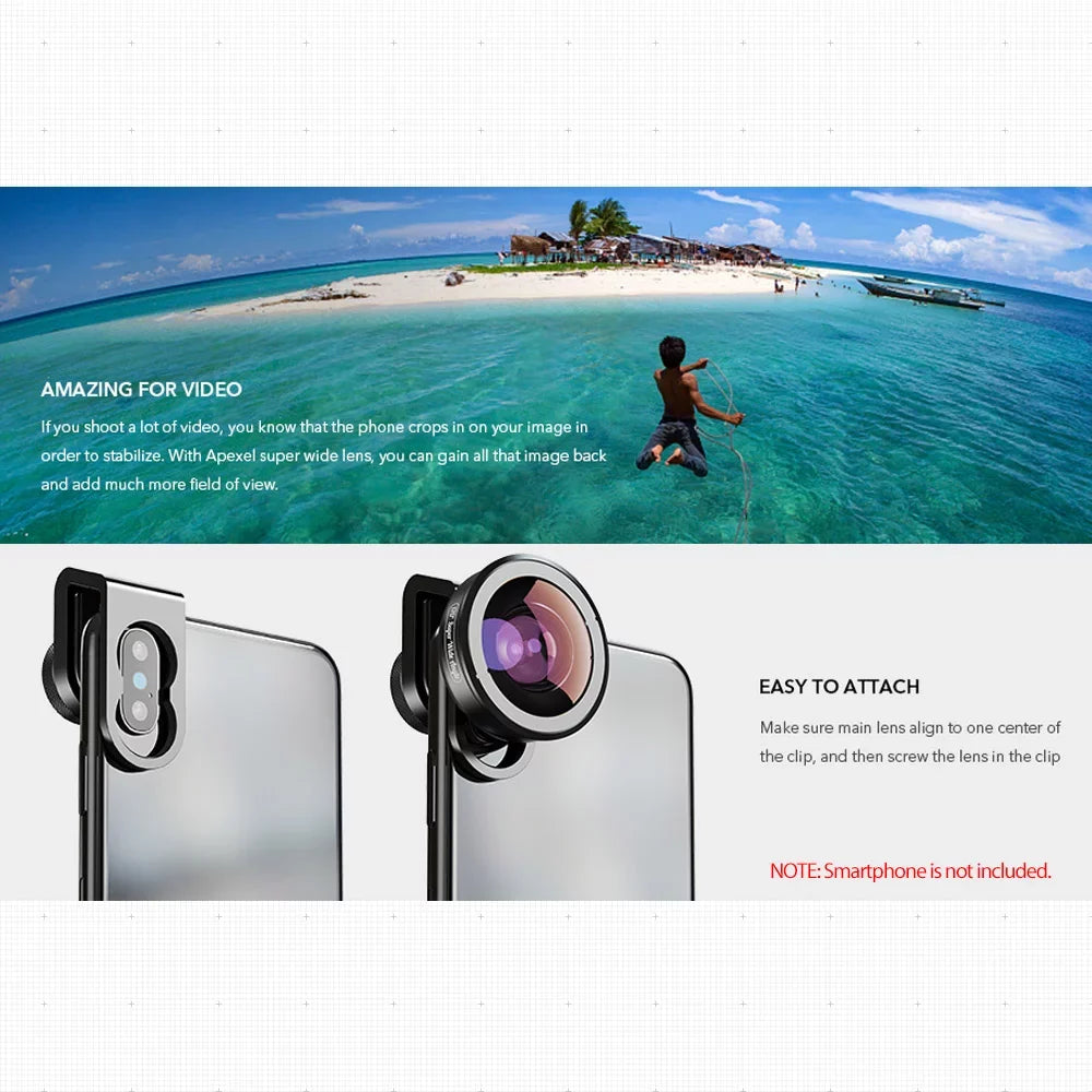 Wide Smartphone Lens HD5SW 170° APEXEL Super for Lens Smartphones Lens Single Dual for Galaxy Pixel Angle APL /