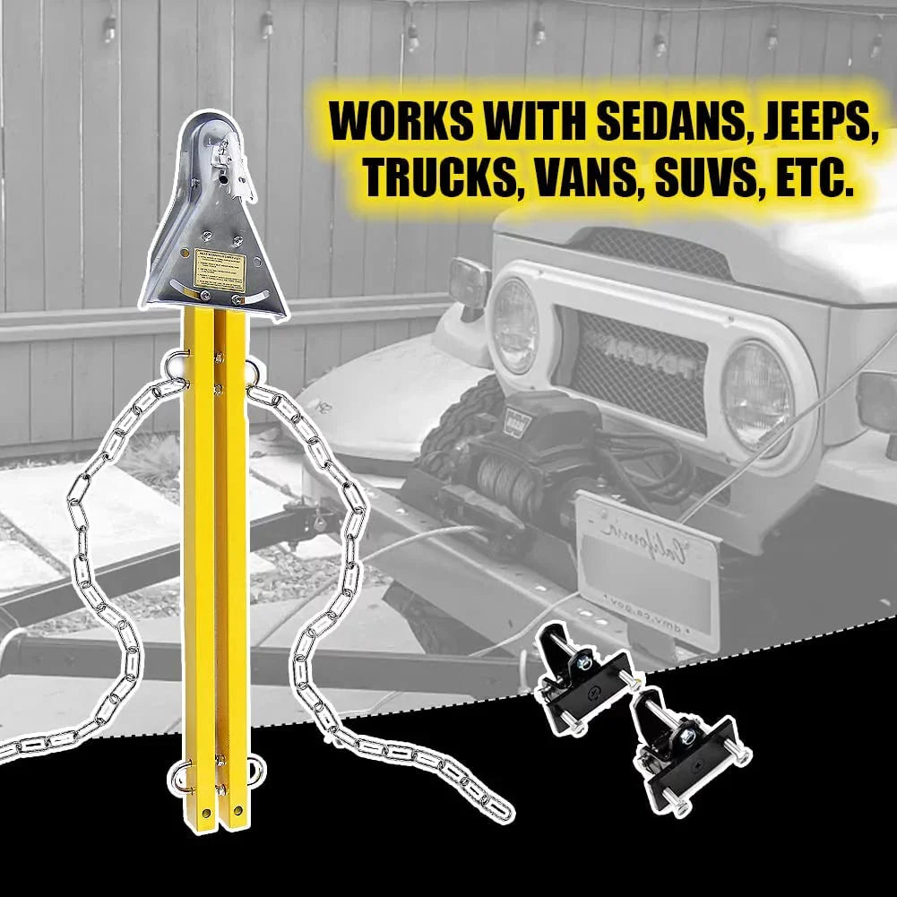 HPDAVV Kit w/Chains Car Yellow Jeep Bumper / with 5000lb Bar Adjustable Adjustable Mount Tow RV Compatible System Bar Truck Tow Towing