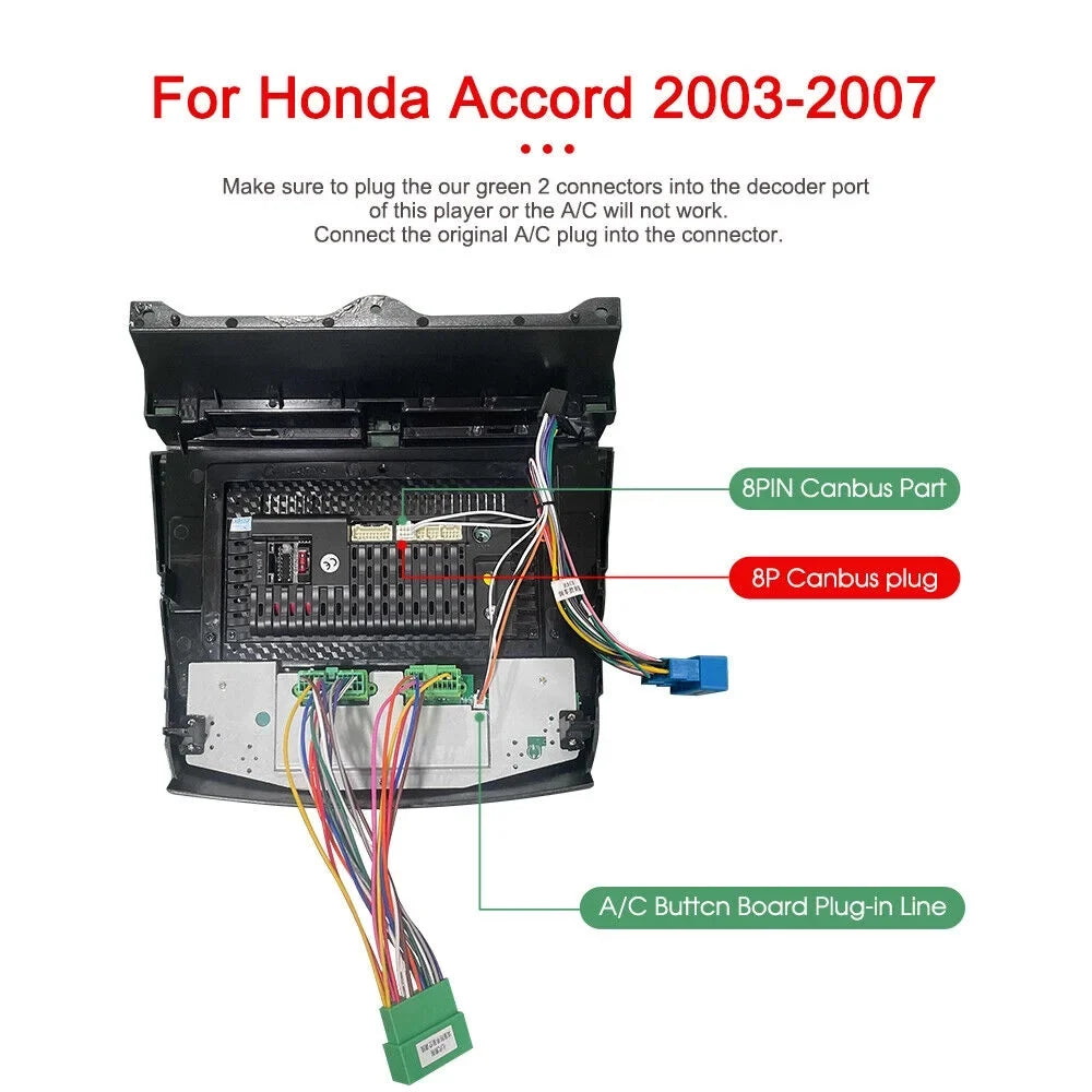 Accord Stereo Bluetooth For 2007 2003 Radio Head Car 2004 Navigation Carplay Android Din GPS Screen 12 2+32GB Honda Touch 2005 Double 2 Unit 10.1" 2006