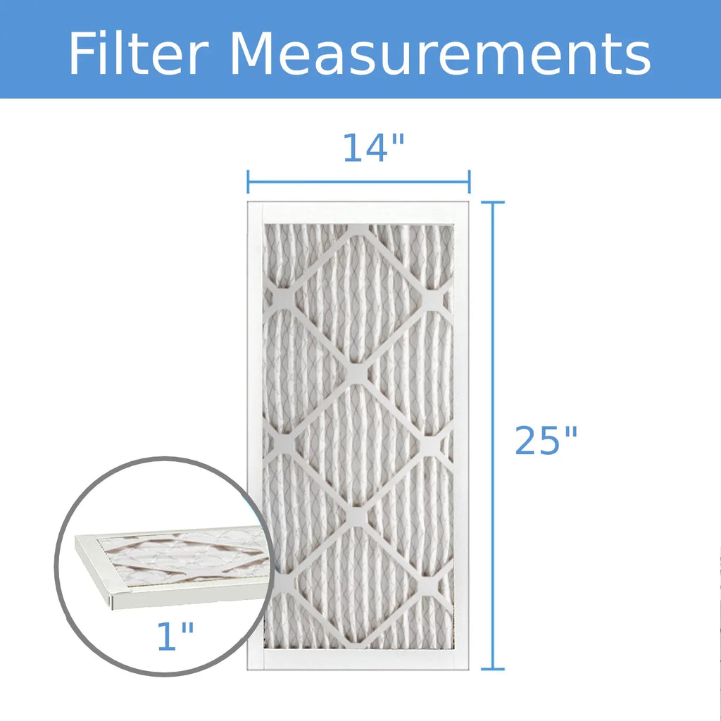 40 Filter, Surface Purolator Pack) Pleated (6 Air MERV Hi-E Mechanical Extended 8, 14x25x1,