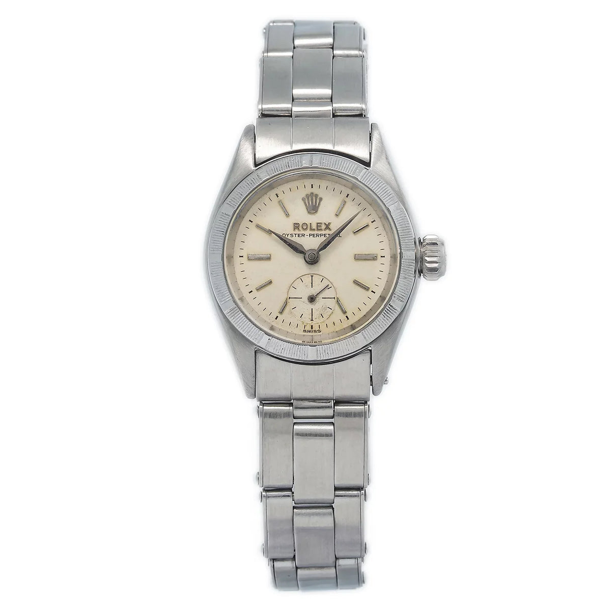 RARE Perpetual Silver 6505 Oyster 24MM Ladies vintage Rivet Dial Stainless