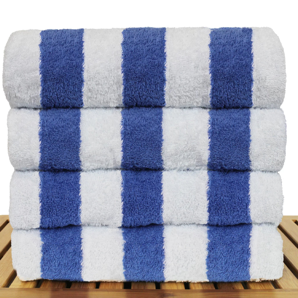 Hotel 100% Towel - Towels Luxury Cotton Spa Resort Cabana Blue Beach Pool Set & - of 4 -