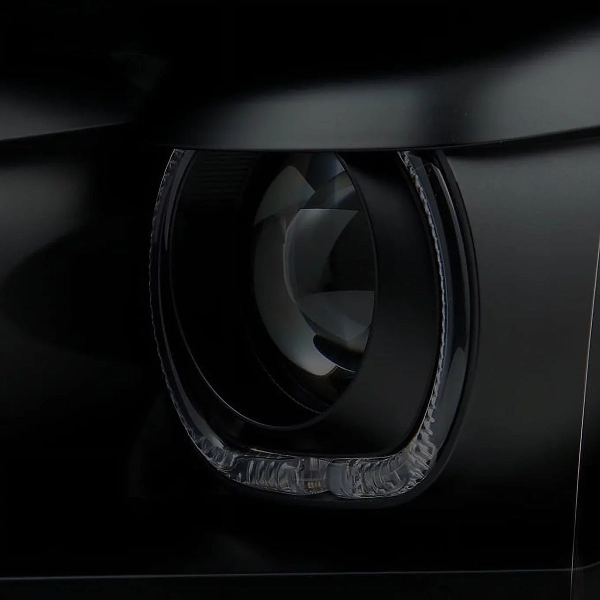 Projector Tail Strip 2009-2014 Lamp For Smoke Headlight C-Shape - Dual Halo F150 + LED AKKON Black LED