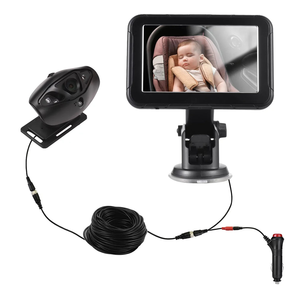 Facing High Inch 5 Camera Seat, Wide View, 150° Night Mirror Car Dcenta Rear for Display, Resolution Baby Vision-Invigilator