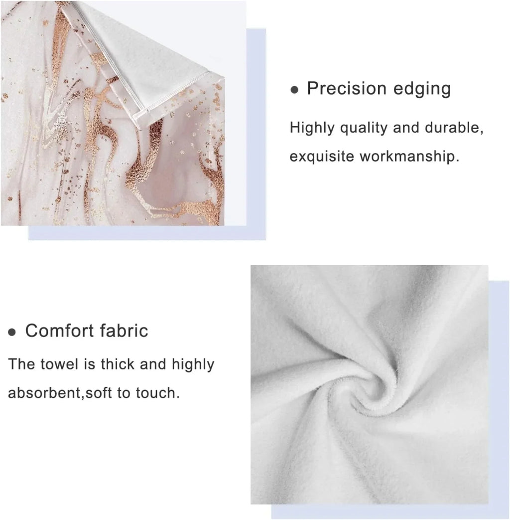 Towels Towels Rose Towel Bath Decor, Piece Set GZHJMY Absorbent for Soft Abstract Home Set Marble Gold Bath Comfortable Hotel 3 &