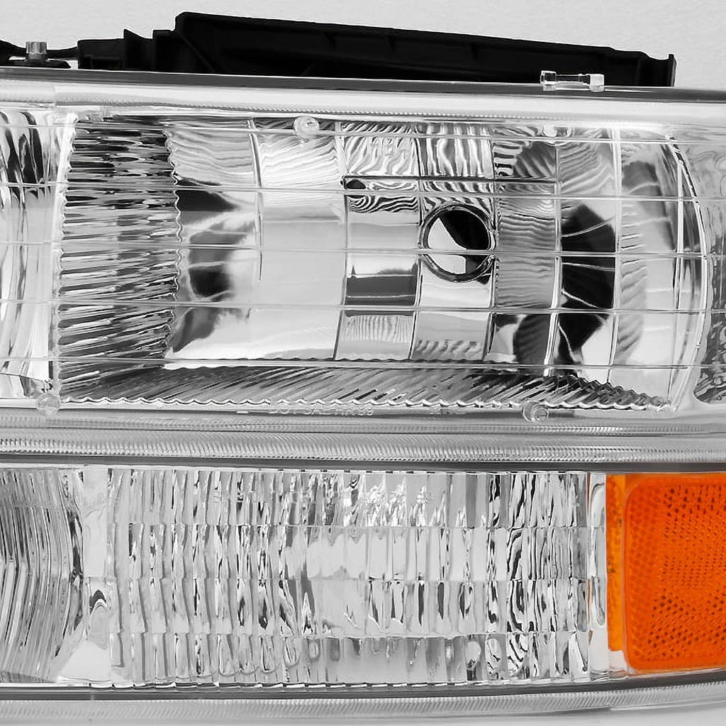With For Headlights Pair | Tahoe 00-06 Replacement Bumper - | Lights 99-02 Corner Set Silverado AKKON Chevy Suburban Clear