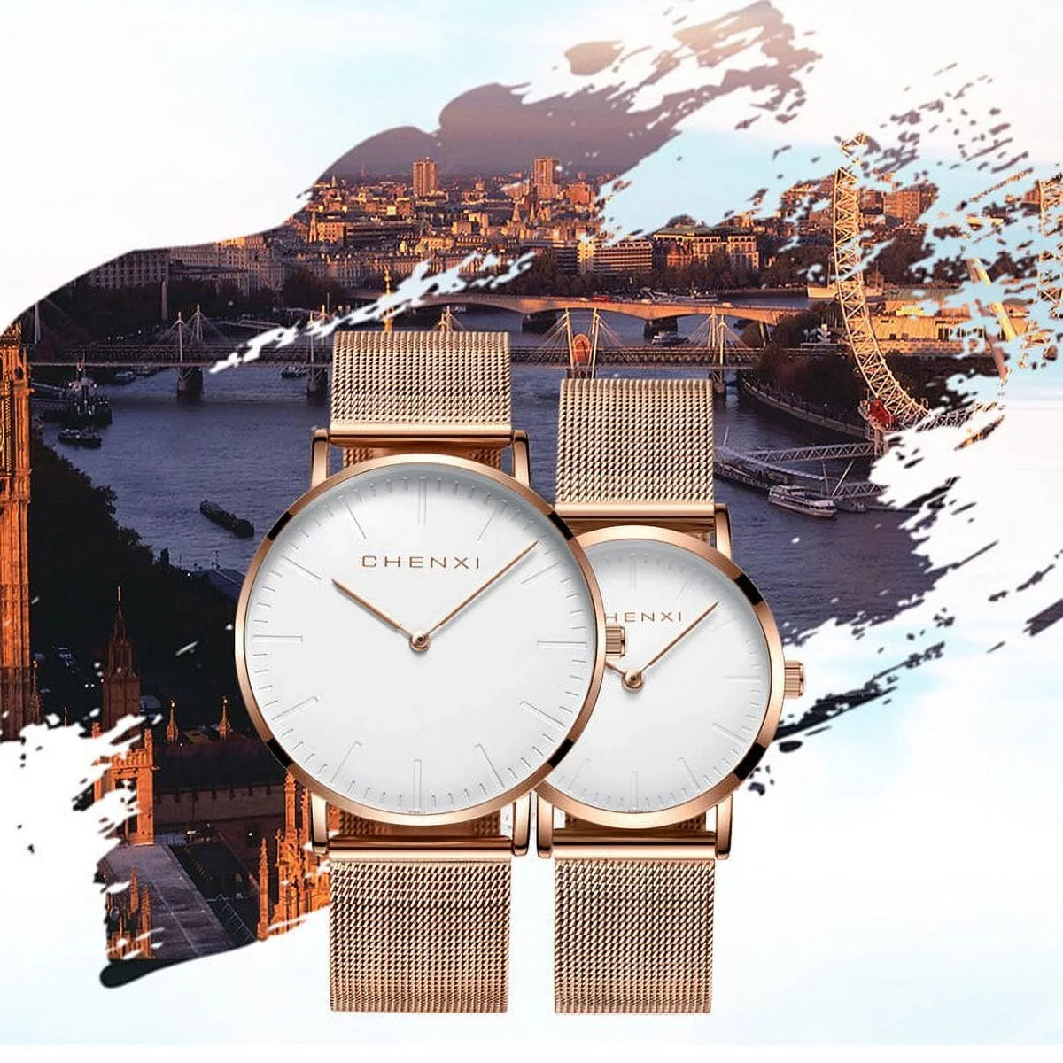 Watch Men Elegant Brand thin Luxury Waterproof Fashion Watch Lover Top Ultra Watches Quartz outfit Rose CHENXI gold Woman Ladies
