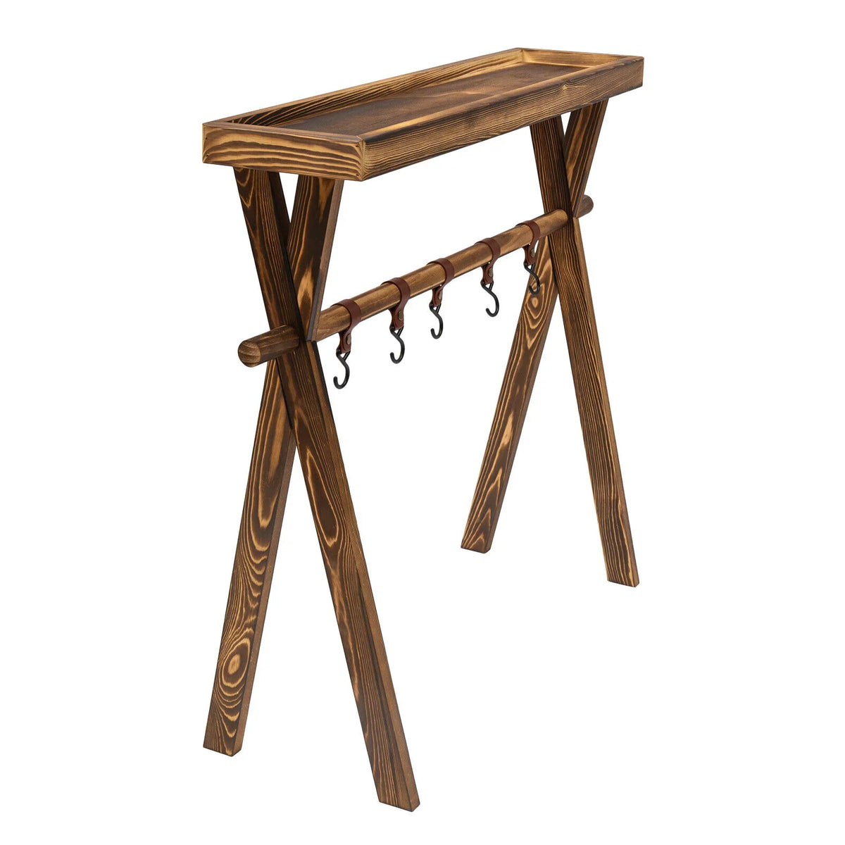 Miumaeov Portable Wooden for Shelf Picnic, Rack Table Grill Rack exterior Storage BBQ Picnic Camping,