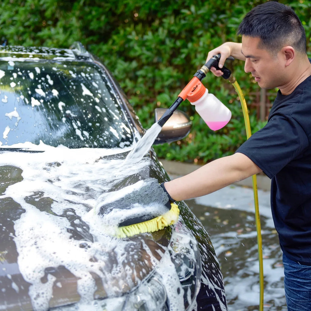 Carcarez Wash Foam Microfiber Mitt Chenille Scratch-Free Car Wash Gun with Premium