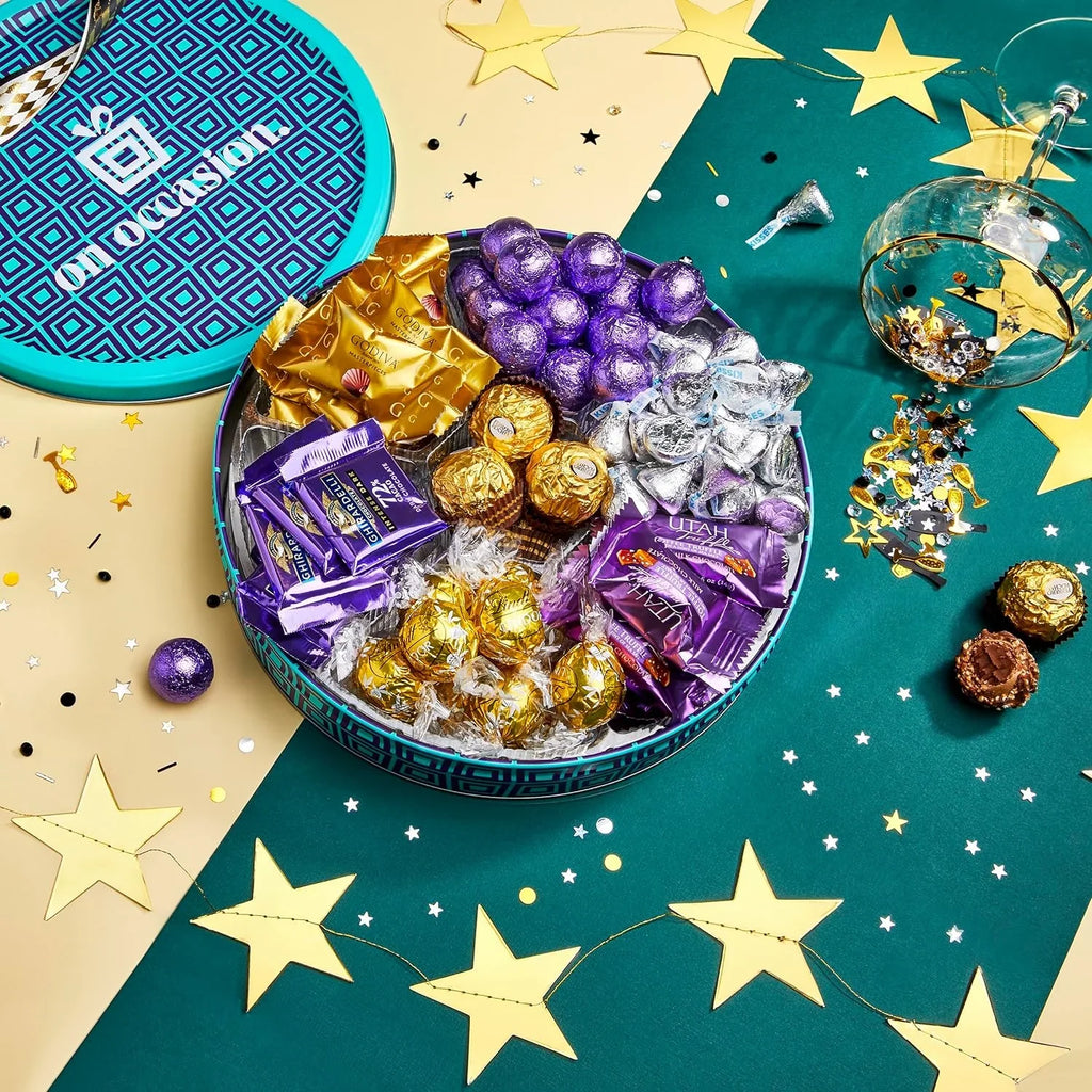 Gift Chocolate | event™️ Chocolate Luxury Kisses, | Men, Godiva Variety Christmas | Hershey Brand Women Chocolate Chocolate, Gift Includes By Basket Gourmet Pack Box On for Tin- Assorted Gifts Ghir