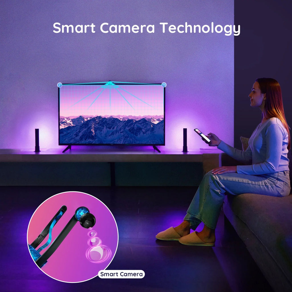 TV Feature, Light Ambient Music Lighting, and PC Sync TV Bar with Video Light Pro Bar for Govee Camera, LED and Flow New