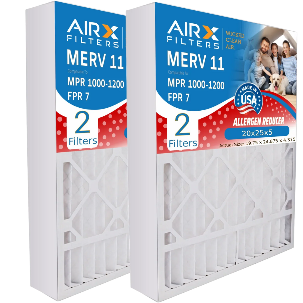 Compatible with Filter & by 11 Pack Air MPR AIRX 1000, FPR Premium WICKED FC100A1037 Furnace Made 20x25x5 USA Filter 20x25x5 7 CLEAN 2 MERV to Comparable 1200 AIR. Honeywell MPR FILTERS