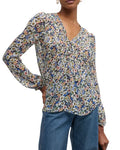 6 Women's Multi Long-Sleeve Beard Blouse, Veronica Floral Lowell