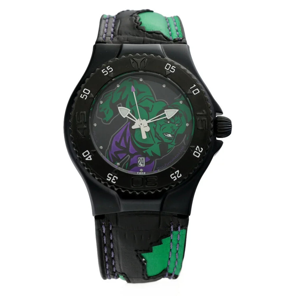 PVD Marvel Hulk Quartz Leather Men's MV3H08 Plated Steel Technomarine Watch