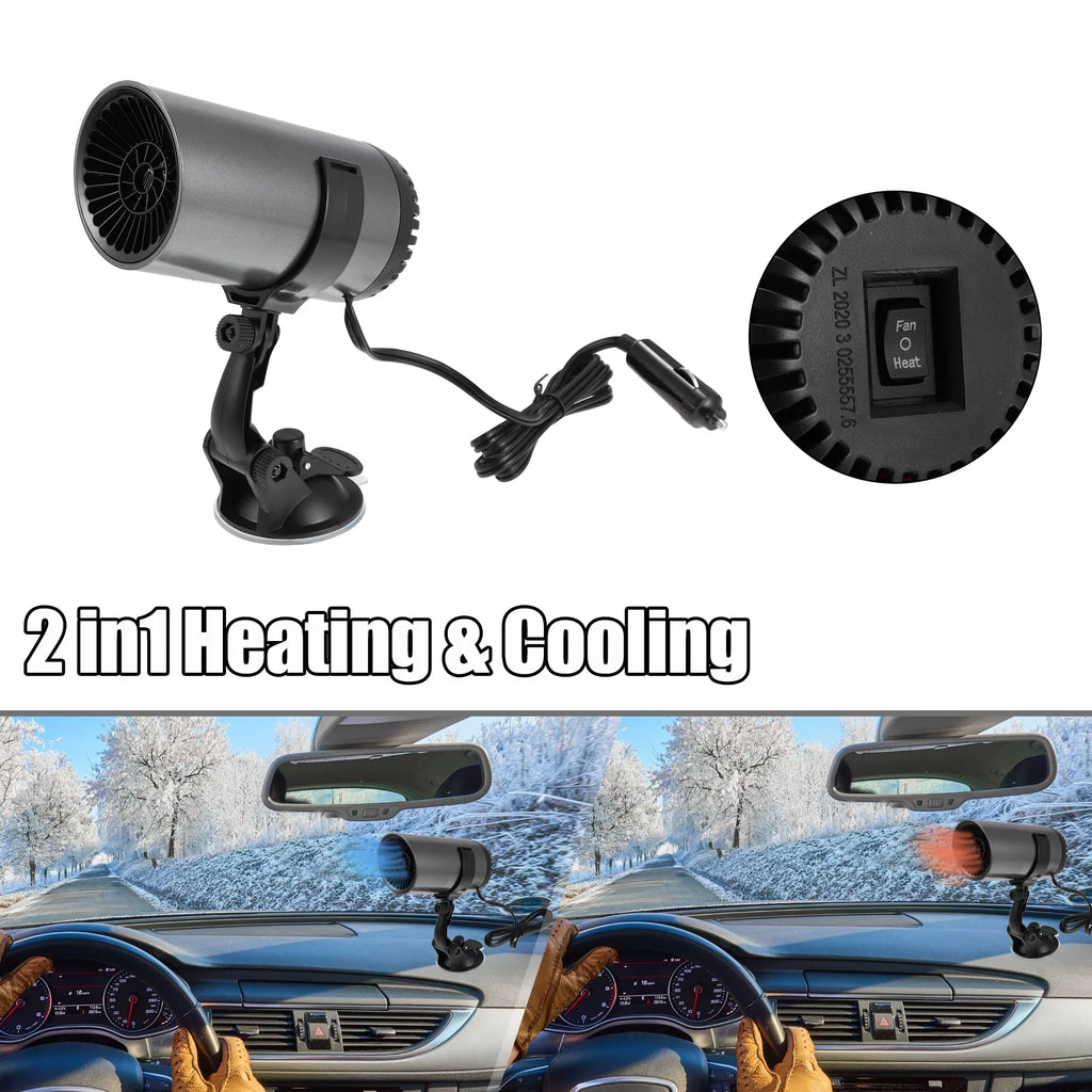 Holder 150W Unique Gray Suction Car Portable Defroster Bargains 12V with Heater Air Purifying Defogger