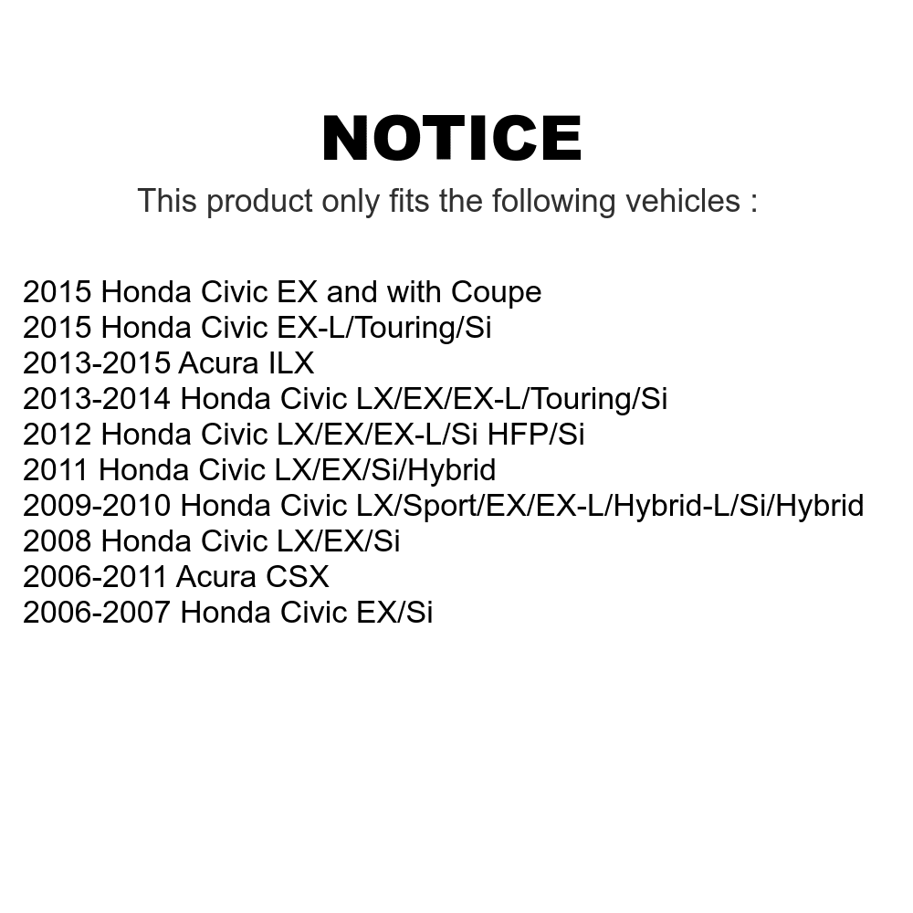 Transit ILX Rotors Civic Pads Honda Semi-Metallic Brake K8F-101813 Acura CSX - Rear And Auto For Disc Kit