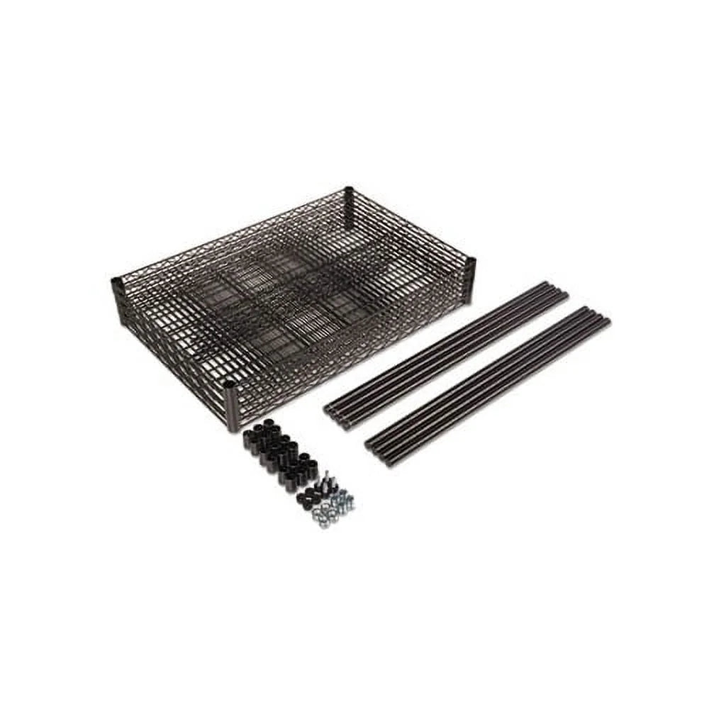 x Wire x Industrial 36w Certified NSF 18d Black Shelving 72h, Kit 4-Shelf