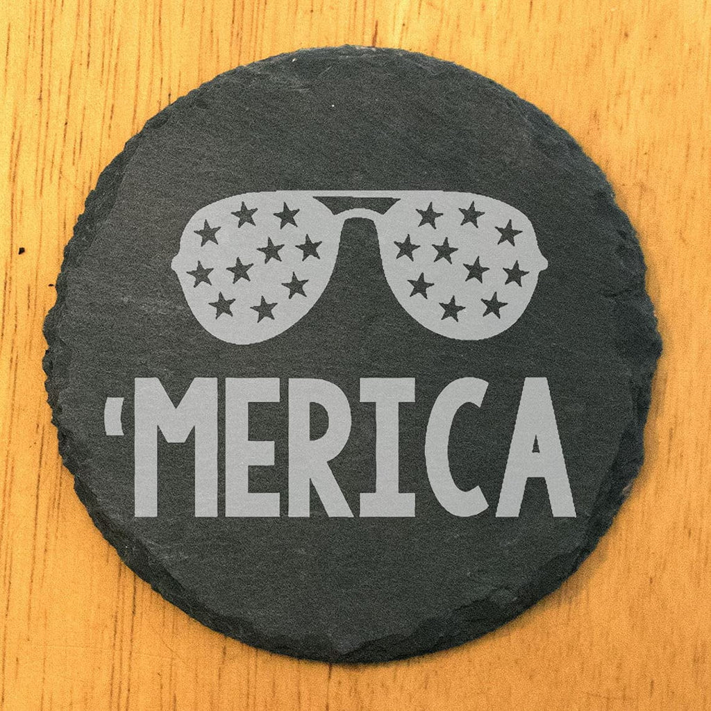 Slae 5 Round Coasers - - 'Merica Of Sunglasses Se