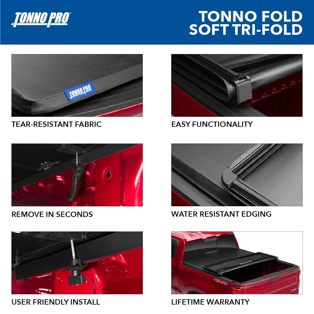 Fits Cover Tonneau Tonno Folding 42-318 Ranger 1" | 6' 2023 Pro (72.7") Soft Bed Bed | Tonno 2019 - Truck Fold,