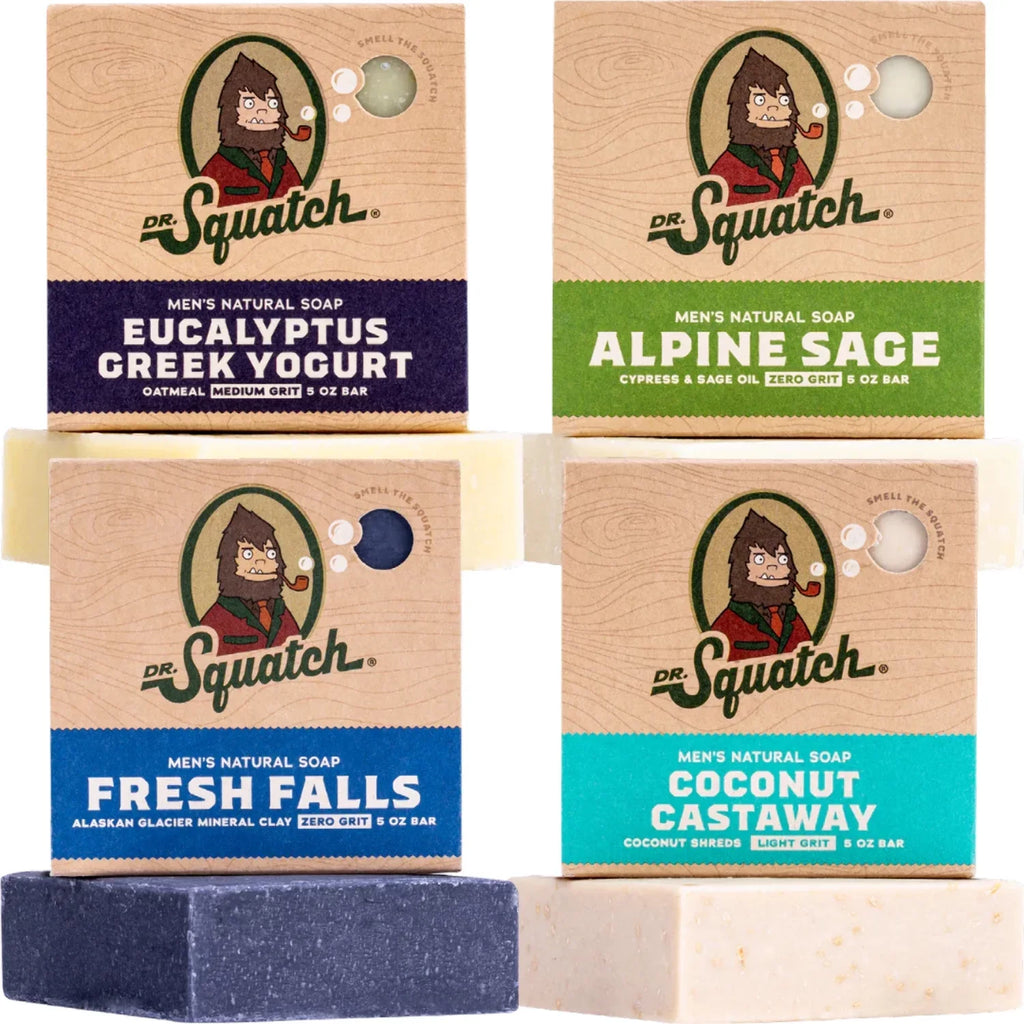 '- Sage, Natural Pack Coconut Fresh Squatch 4 Men's Eucalyptus Falls, - Yogurt Soap Greek Variety Alpine Soap Castaway, Dr. Men's Bar