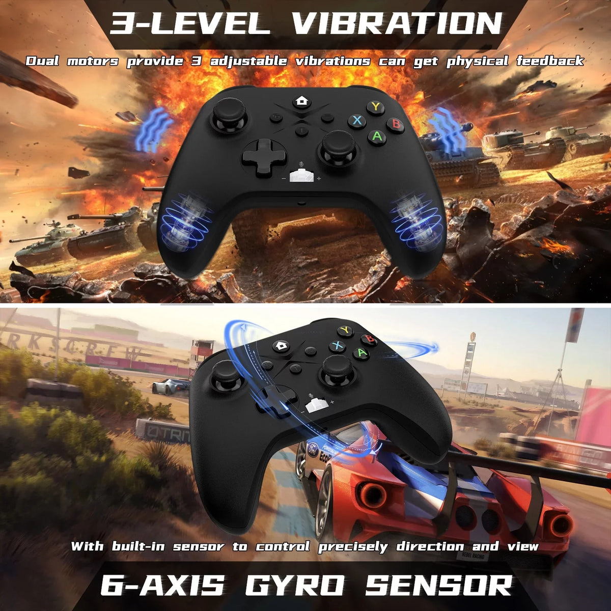 Xbox Controller Controller Video Jack Xbox XBOX)Game Connection/3.5mm Series Dual one, Consoles, for (Watch Xbox One Wireless, to X/S Headphone S/X, Update Xbox Bonacell with Vibration/Stable
