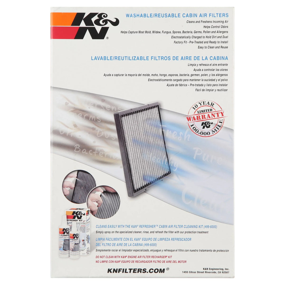 K&N Cleans Fits Freshens Sierra, for Filter - Escalade, & your Yukon Silverado, CHEVROLET SILVERADO Incoming Reusable Avalanche, Washable 1999-2002 Air Air Cabin VF1000 select: and