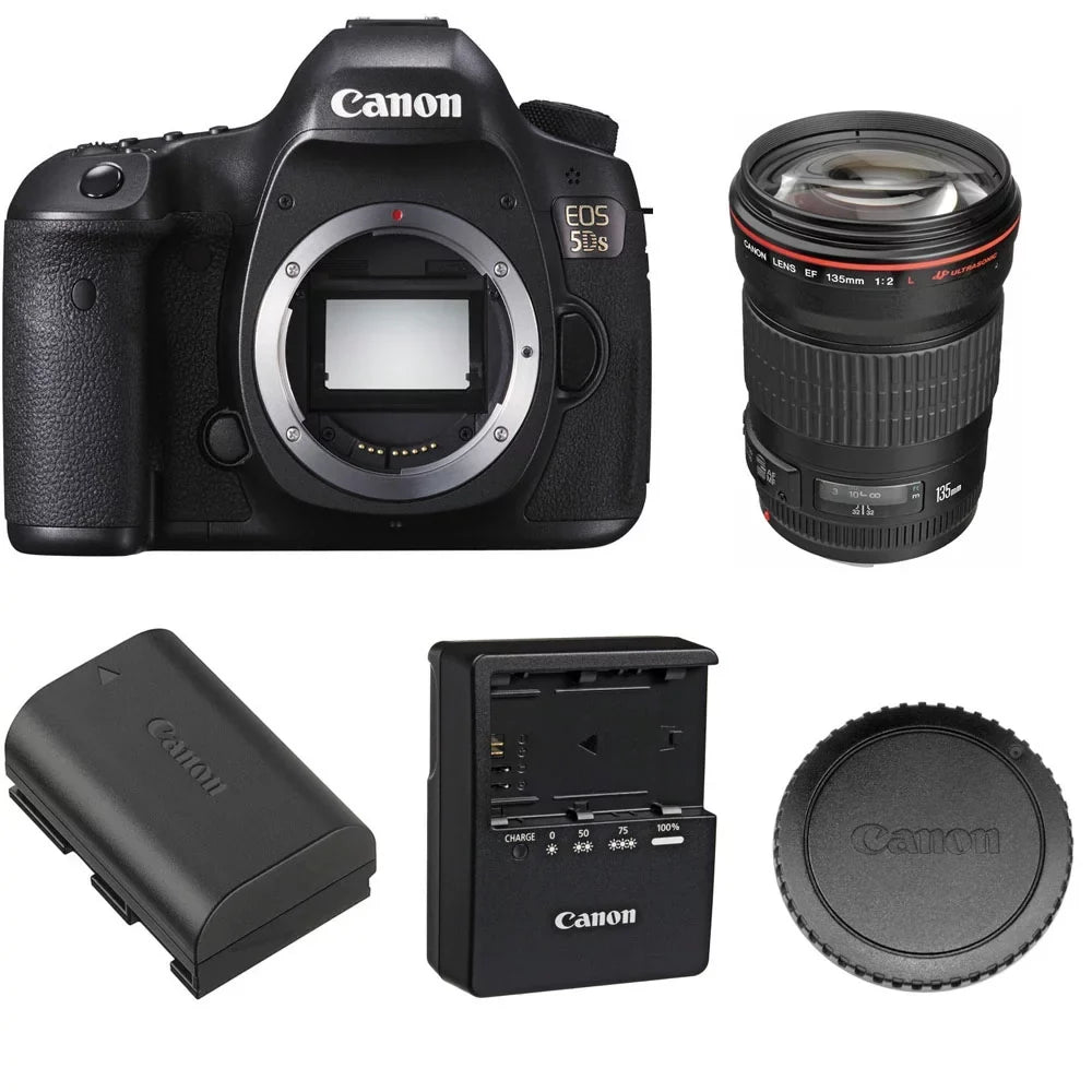 DSLR EF USM f/2L Camera 5DS with Body Canon EOS Lens 135mm