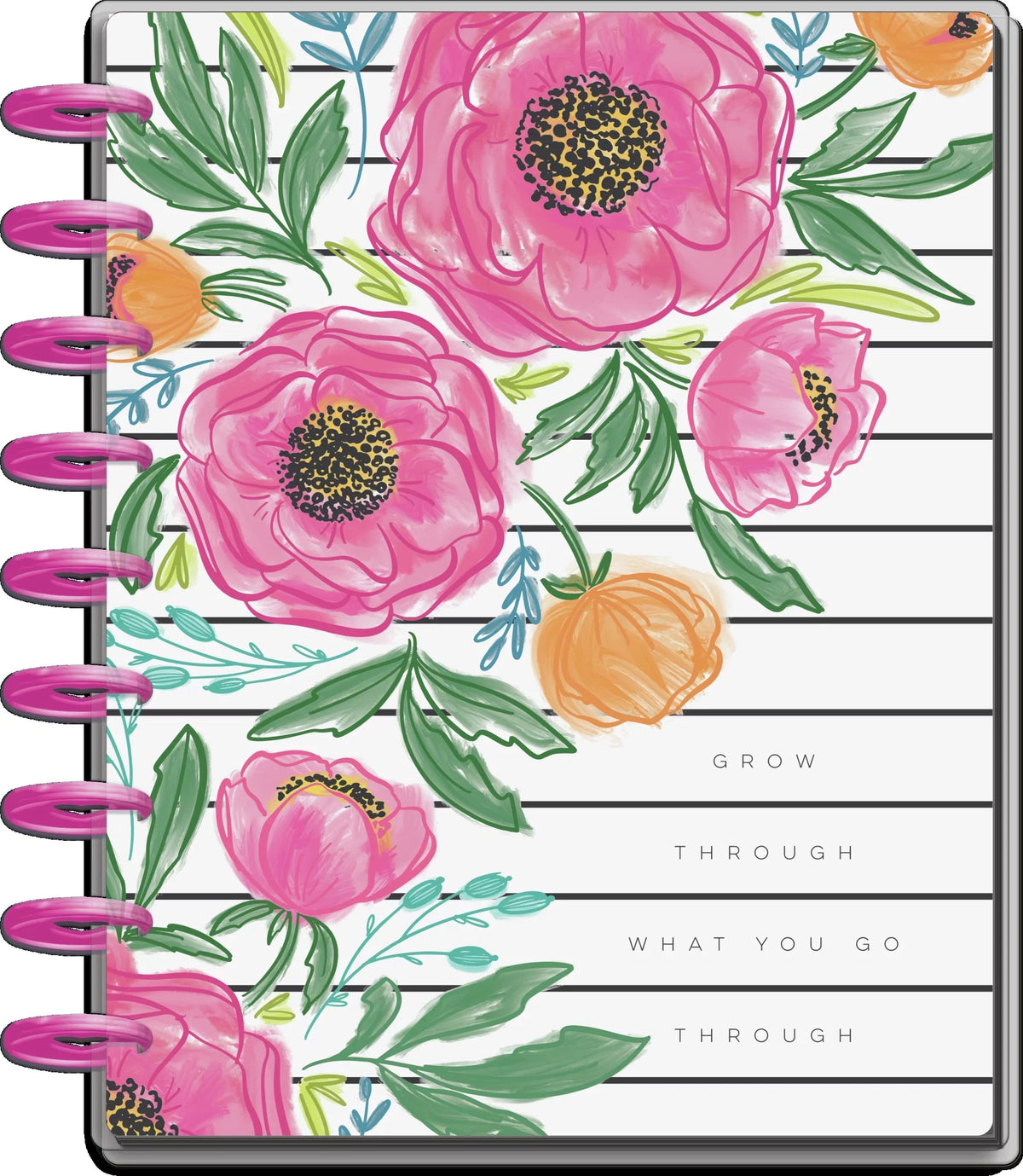 1.37" 2022, 12 Florals, x 9.75" Planner, x Happy Colorful Month The Planner, Classic 8.75"