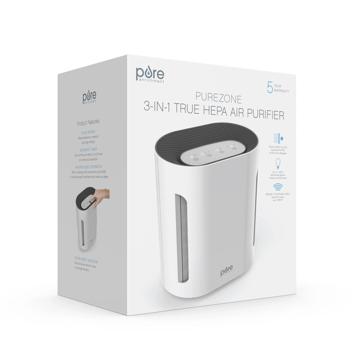 Zone Pure 3-in-1 True Purifier Enrichment HEPA Air