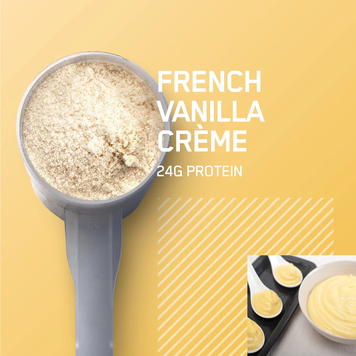 Vanilla Protein Nutrition, 100% Servings 2 Powder, lb, Gold Creme, 29 Whey Standard French Optimum