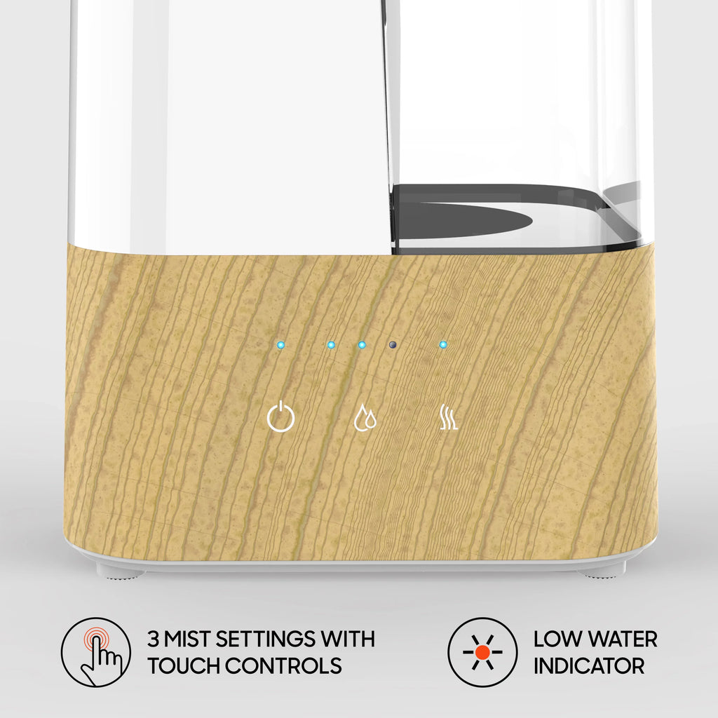 Image Whisper-Quiet, Filter Ultrasonic Mist, Cool or 3 Settings, Warm UHS2 Humidifier, Sharper Free