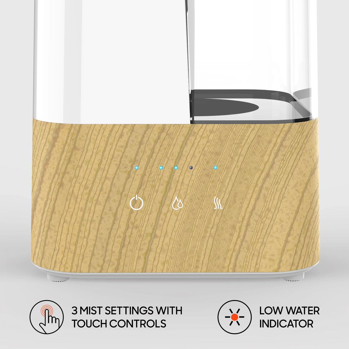 Image Whisper-Quiet, Filter Ultrasonic Mist, Cool or 3 Settings, Warm UHS2 Humidifier, Sharper Free