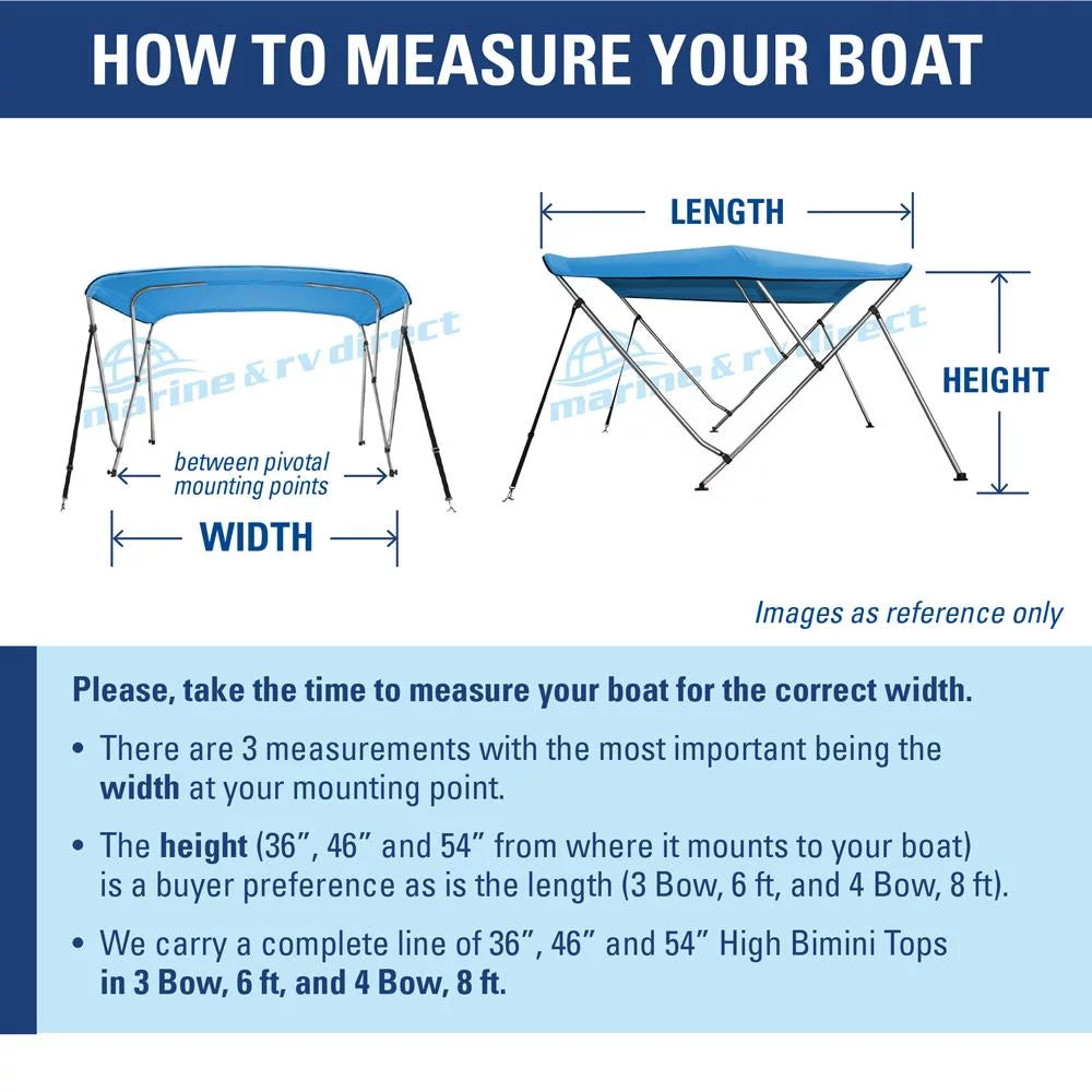 x Bow 78" 73" Poles Boat High Rear 6' Bimini - 3 Top Cover W L 46" ft. BURGUNDY