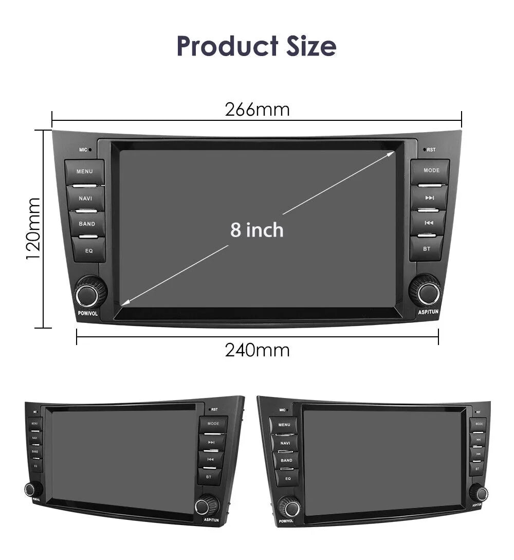 Benz 1280*720 Mercedes Radio W219 Car Nav E-Class DSP Stereo Carplay 8" for GPS