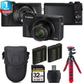 G7 Canon Mark + 1 -32GB Digital Kit Yr + (Black) Case III X Camera PowerShot +Tripod Warranty