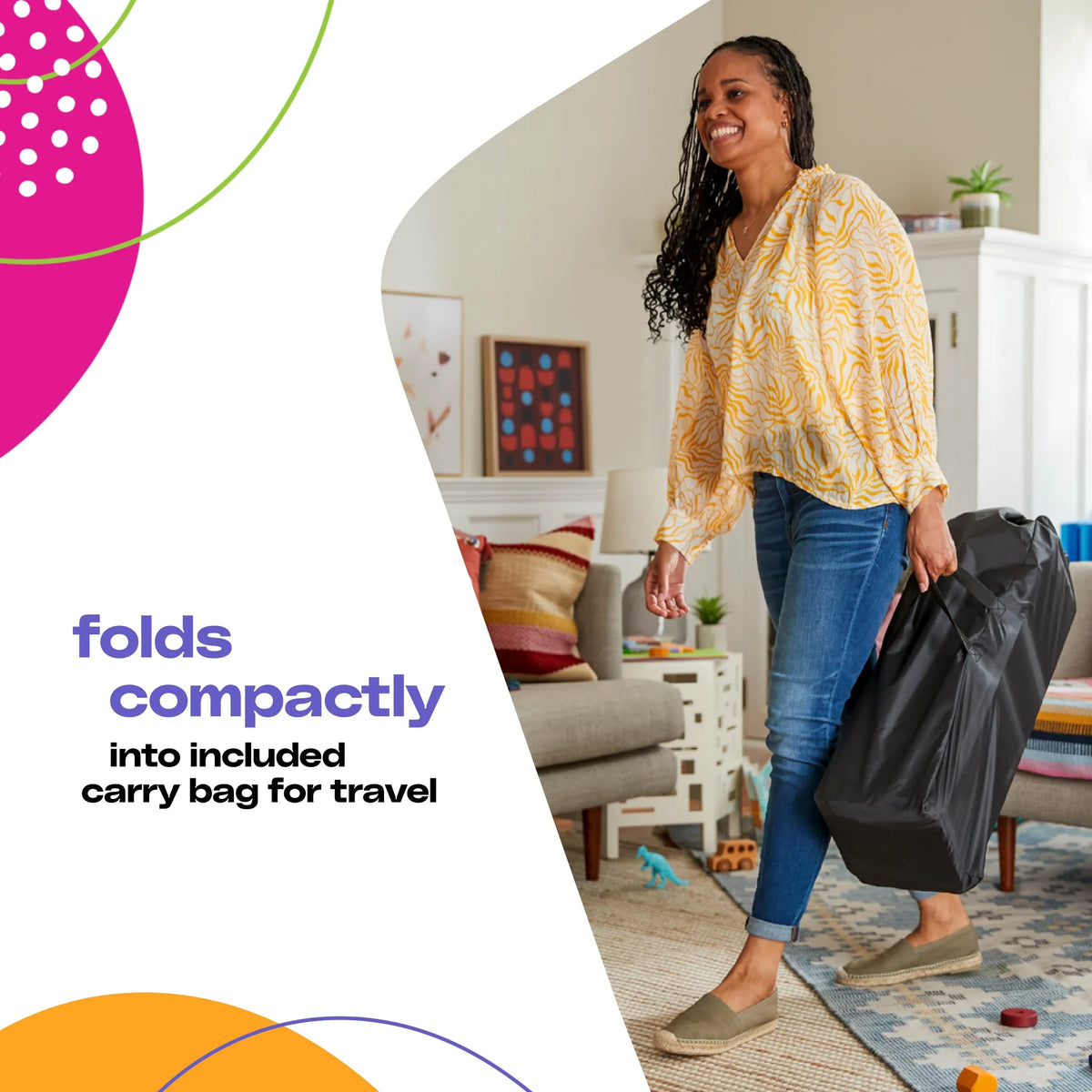 with Cosco Baby Noir Play Portable Dot Funsport Kids Yard Carry Compact Bag,